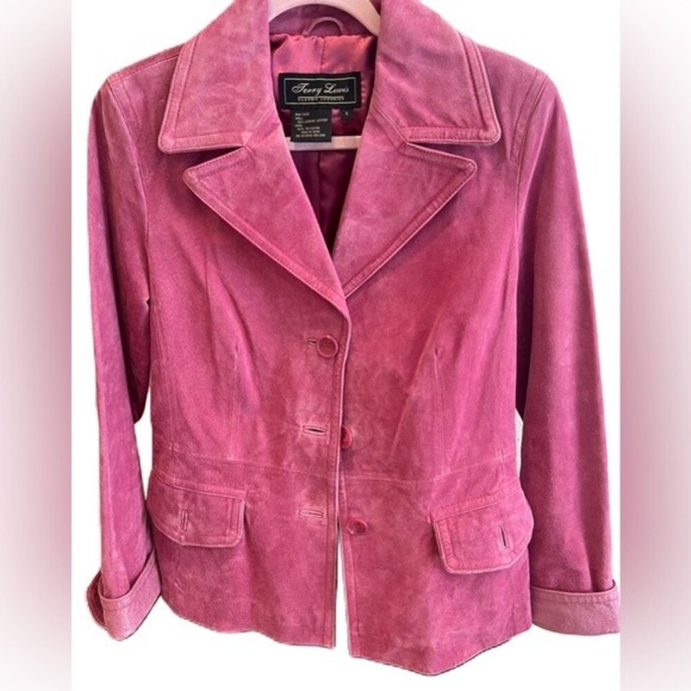 Terry Lewis Classic Luxuries SZ S Vintage Suede Jacket Coat Barbiecore Pink